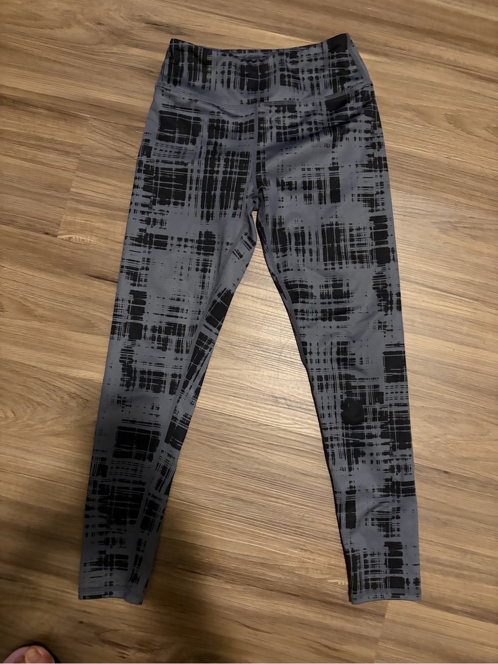 Gray & Black Patterned Kids Leggings - Active Stretch